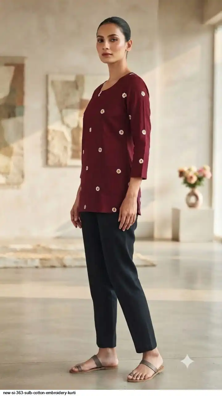 NEW SI 363 SULB COTTON EMBROIDERY KURTI 4