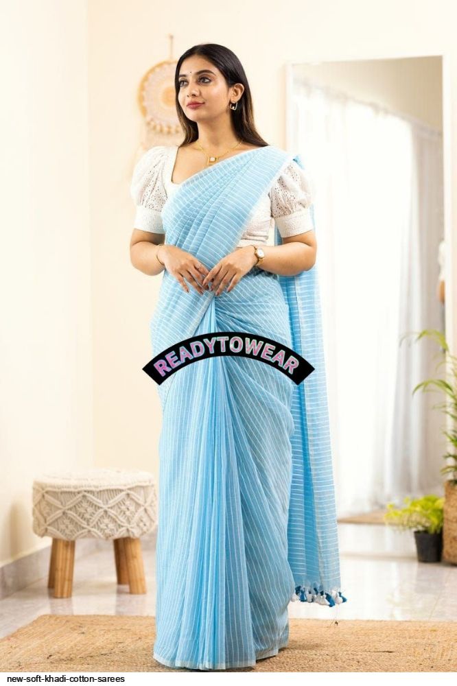 NEW SOFT KHADI COTTON SAREES 1