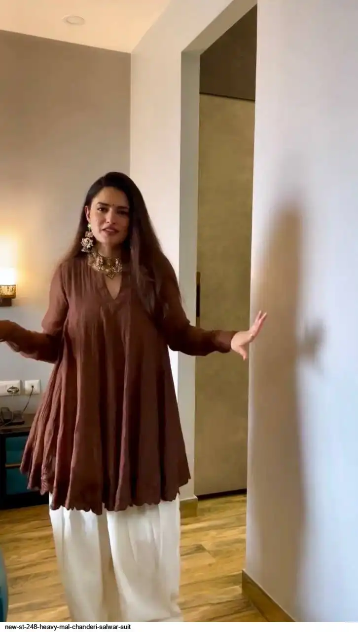 NEW ST 248 HEAVY MAL CHANDERI SALWAR SUIT 2