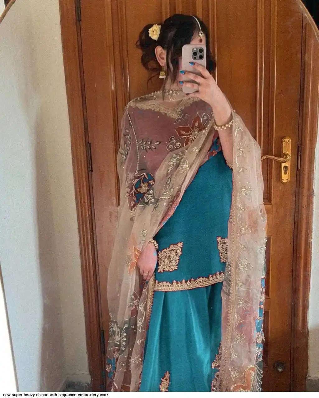 NEW SUPER HEAVY CHINON WITH SEQUANCE EMBROIDERY WORK D
