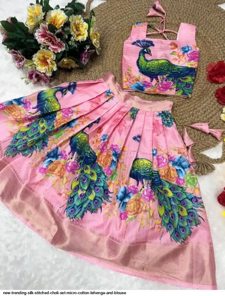 NEW TRENDING SILK STITCHED CHOLI SET MICRO COTTON LEHENGA AND BLOUSE 3