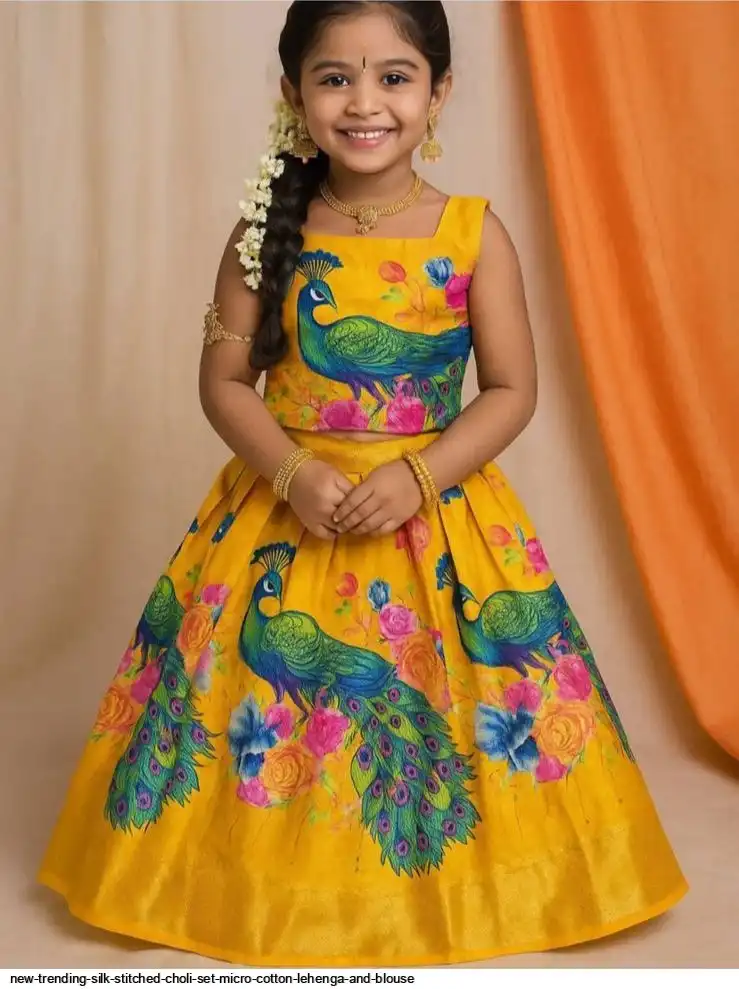 NEW TRENDING SILK STITCHED CHOLI SET MICRO COTTON LEHENGA AND BLOUSE 2