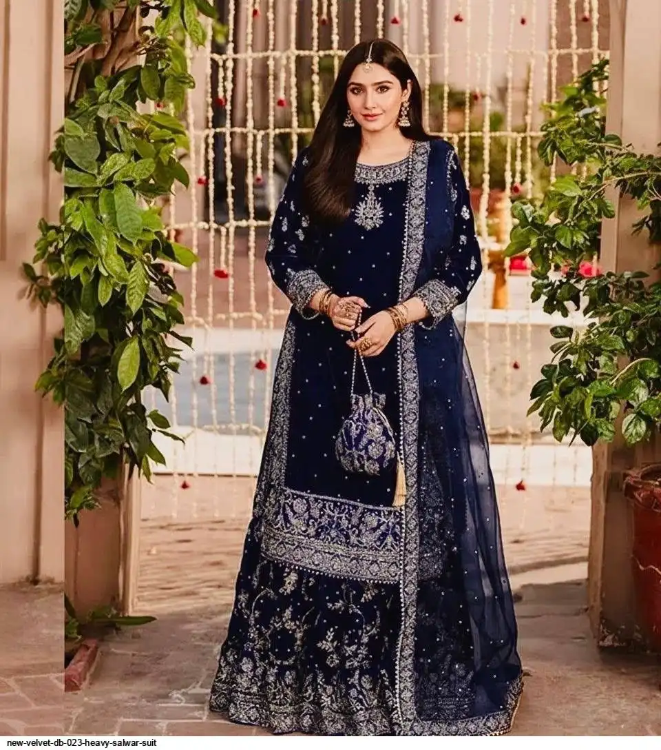 NEW VELVET DB 023 HEAVY SALWAR SUIT 1