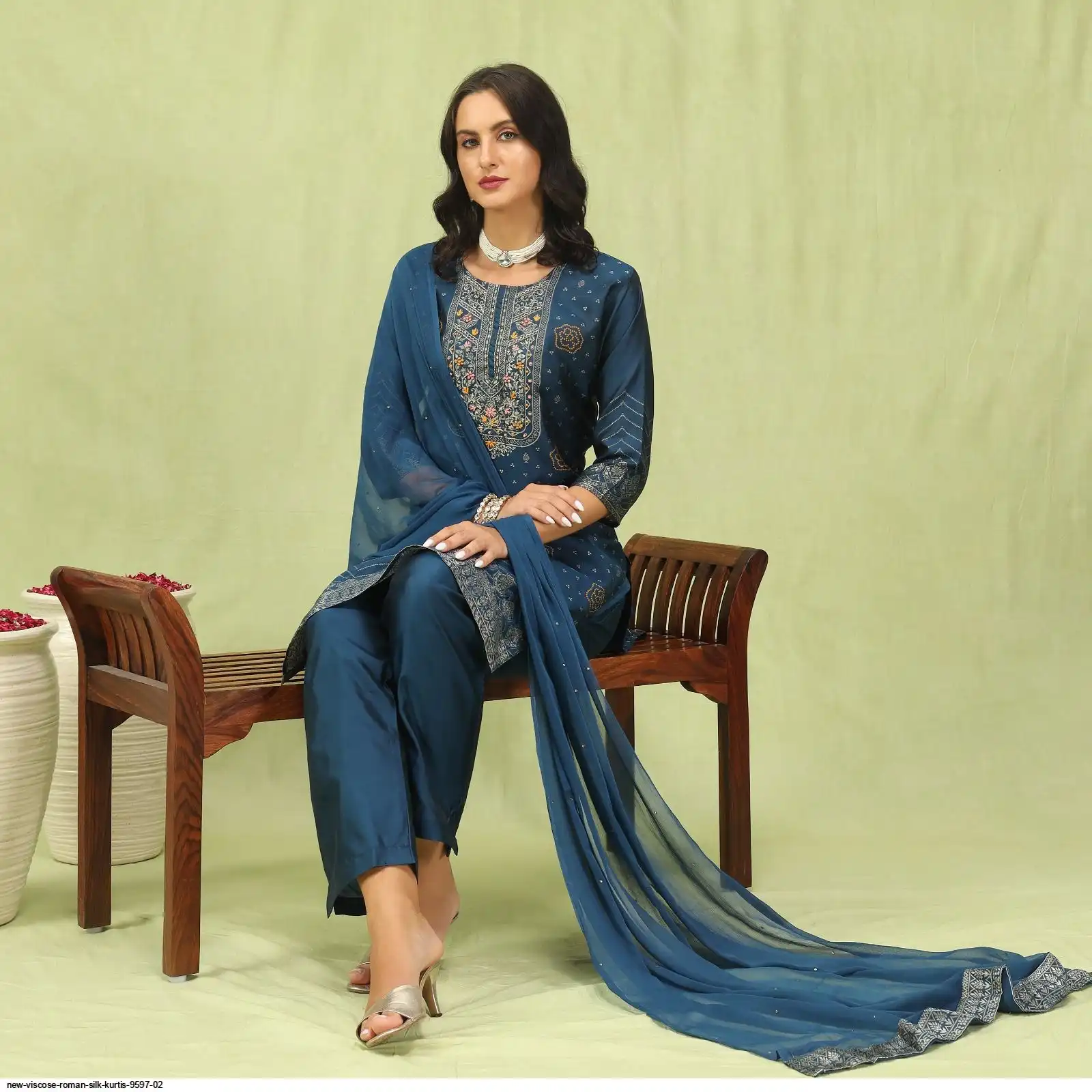 NEW VISCOSE ROMAN SILK KURTIS 9597 02