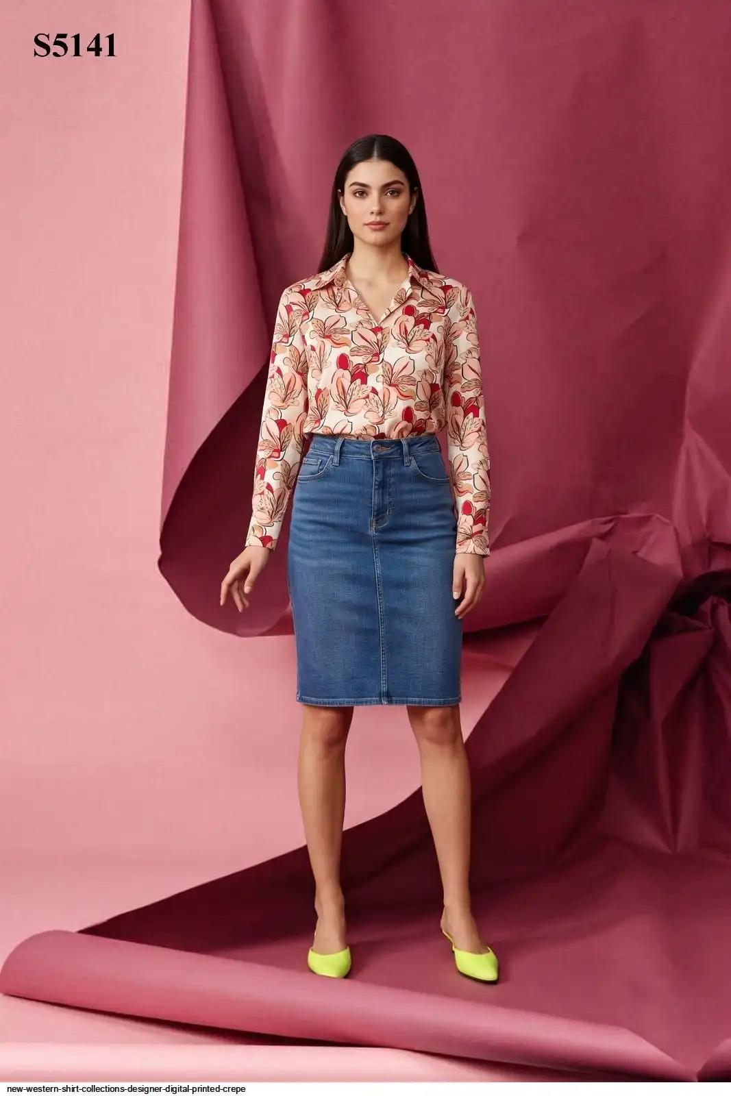 NEW WESTERN SHIRT COLLECTIONS DESIGNER DIGITAL PRINTED CREPE 5141