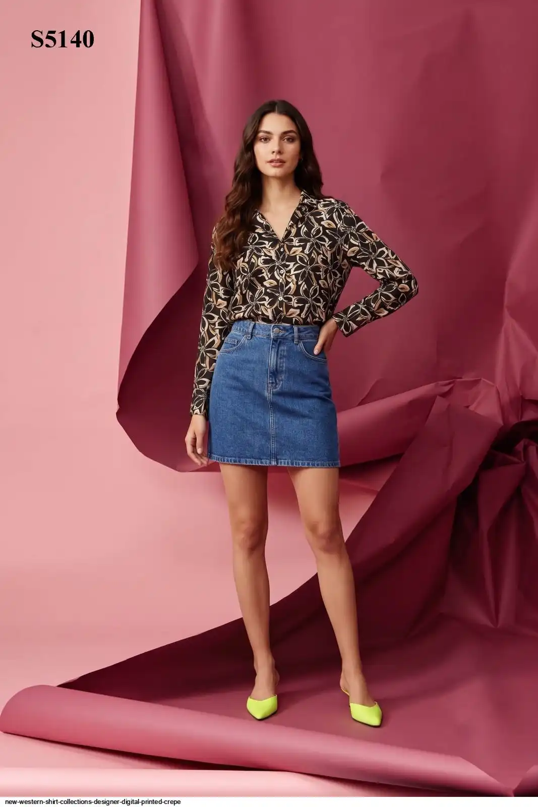 NEW WESTERN SHIRT COLLECTIONS DESIGNER DIGITAL PRINTED CREPE 5140