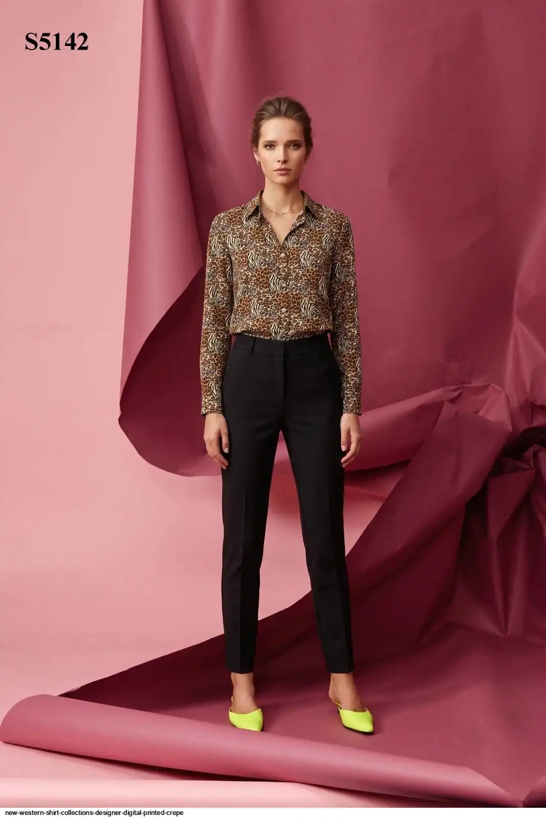NEW WESTERN SHIRT COLLECTIONS DESIGNER DIGITAL PRINTED CREPE 5142