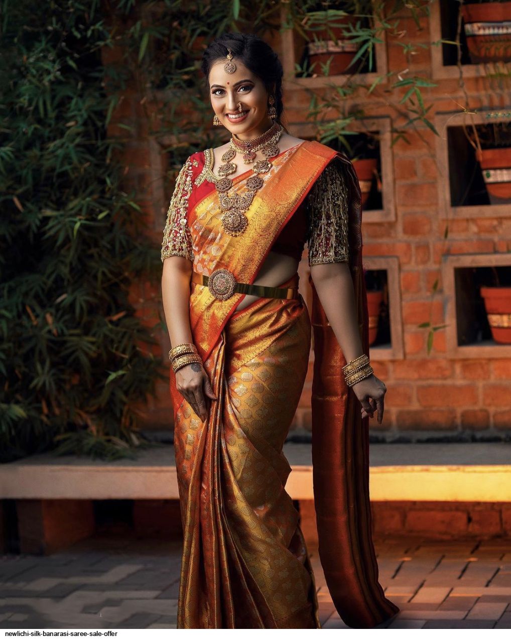 NEW DESIGNER LICHI SILK BANARASI SAREE SALE OFFER H