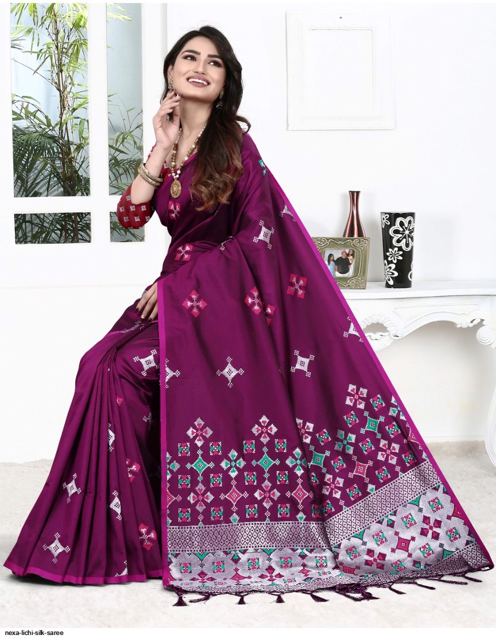 NEXA LICHI SILK SAREE A
