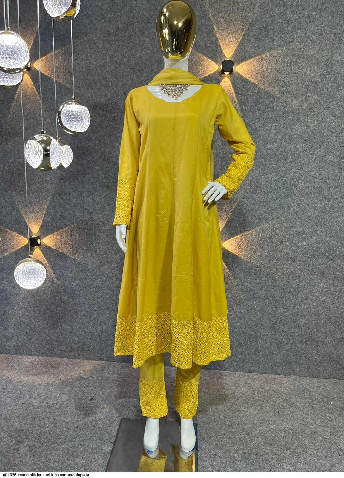 NF 1026 COTTON SILK KURTI WITH BOTTOM AND DUPATTA