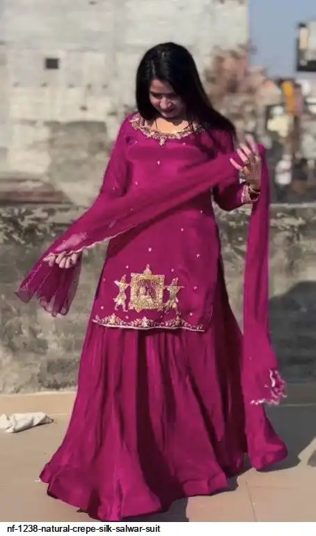 NF 1238 NATURAL CREPE SILK SALWAR SUIT B