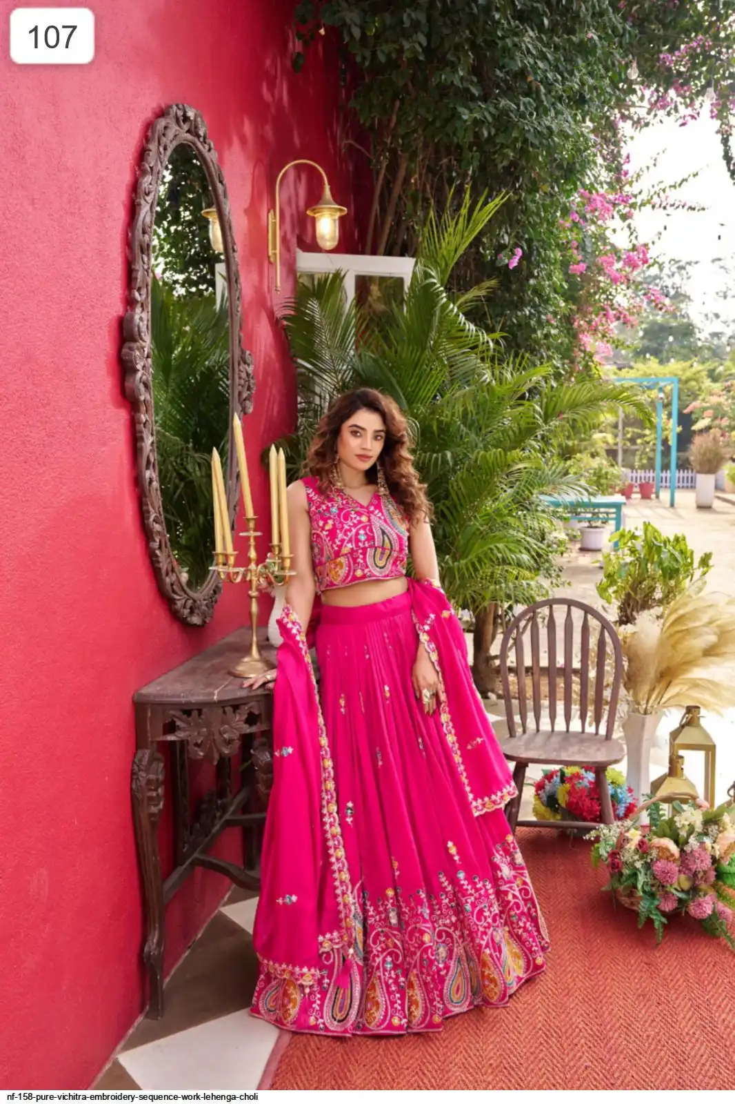 NF 158 PURE VICHITRA EMBROIDERY SEQUENCE WORK LEHENGA CHOLI A