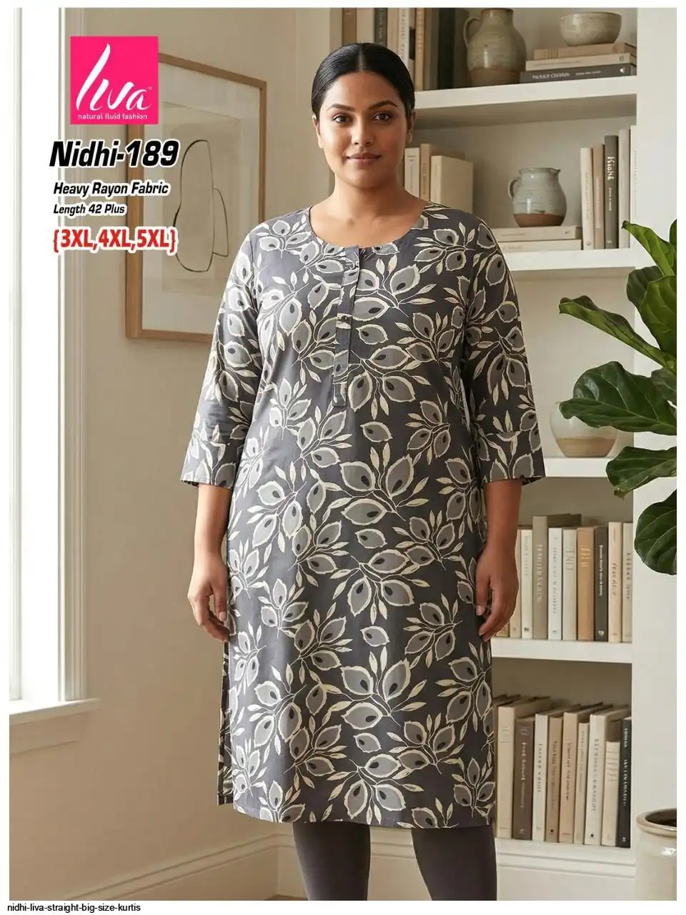 NIDHI LIVA STRAIGHT BIG SIZE KURTIS 189