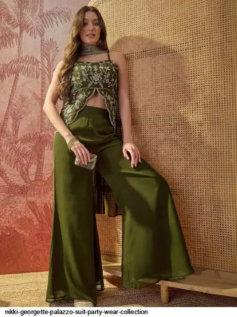 NIKKI GEORGETTE PALAZZO SUIT PARTY WEAR COLLECTION A