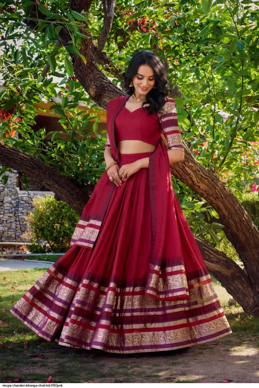 NIRUPA CHANDERI LEHENGA CHOLI LNB1902PNK