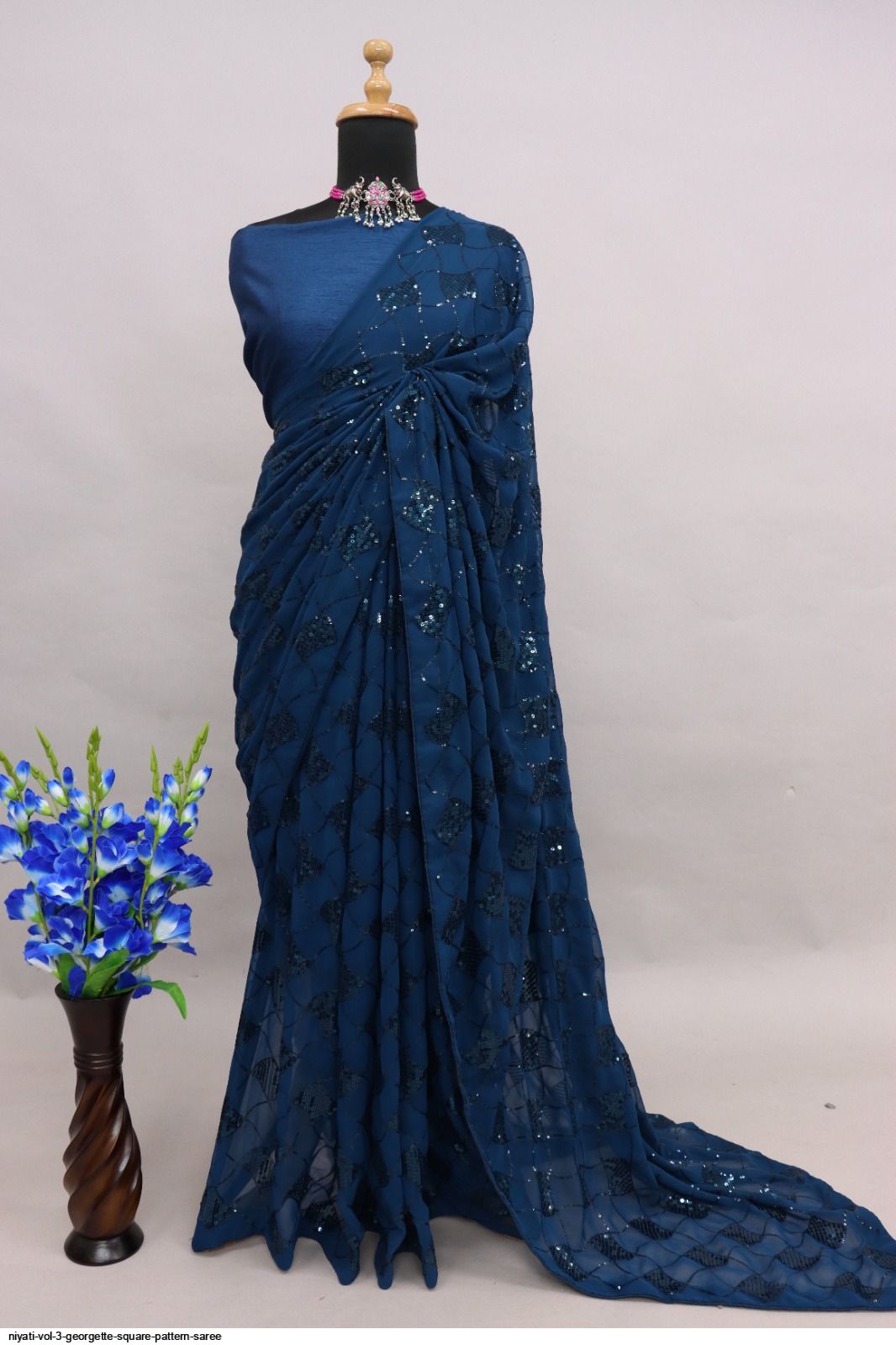 Blush Pink Embroidered Draped Saree Gown With Belt Design by Seema Thukral  at Pernias Pop Up Shop 2023