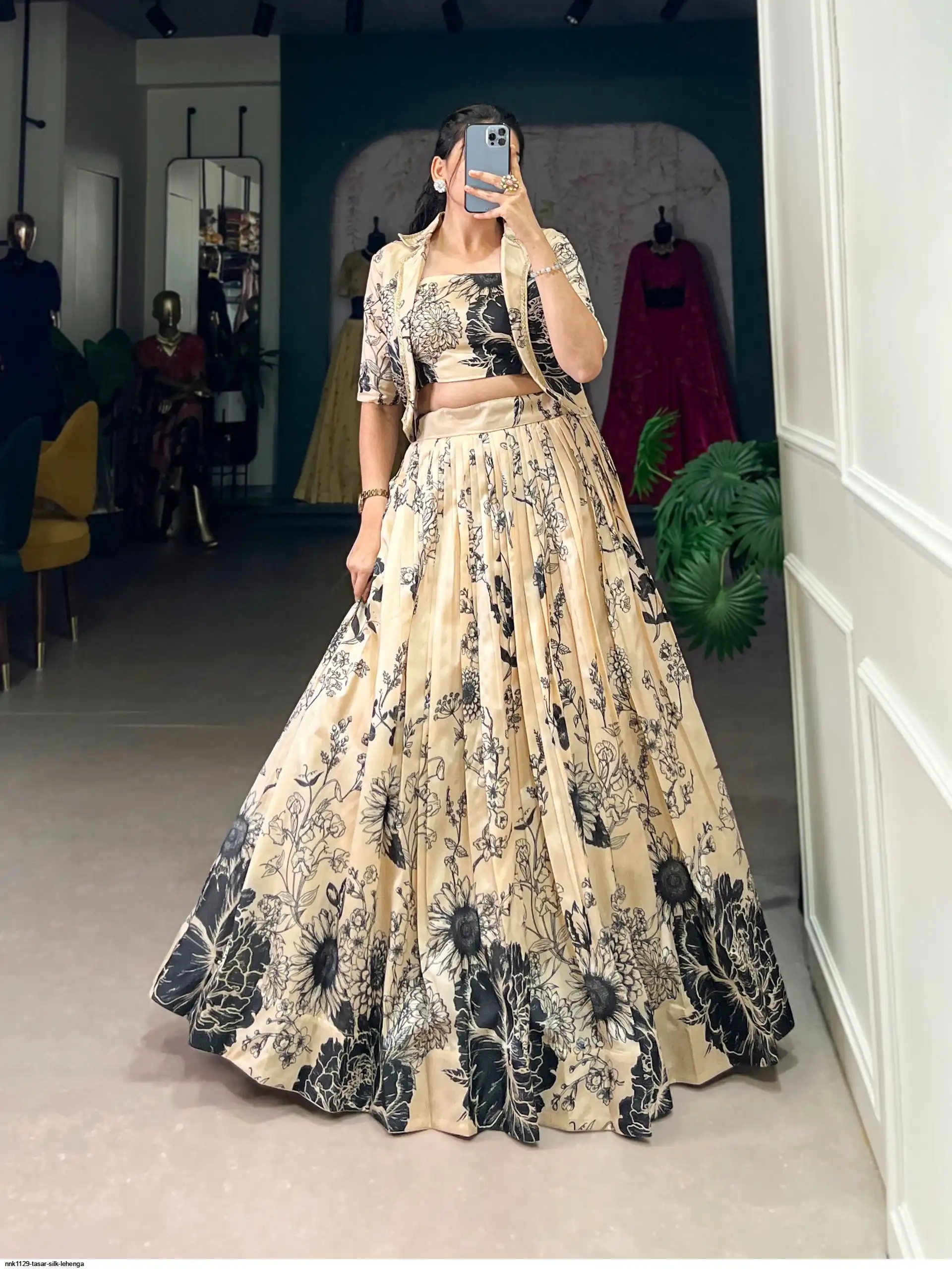 NNK1129 TASAR SILK LEHENGA 1