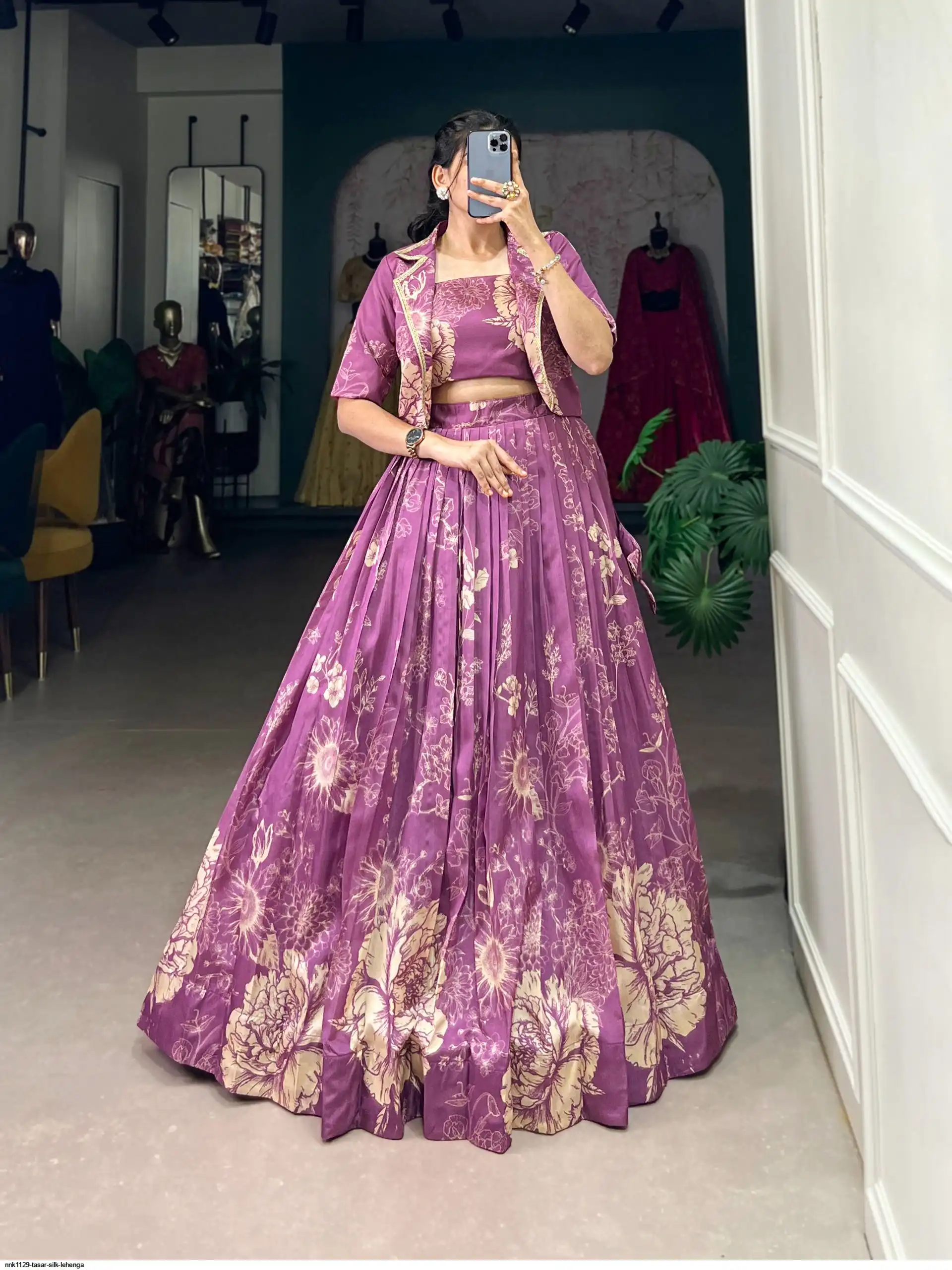 NNK1129 TASAR SILK LEHENGA 3
