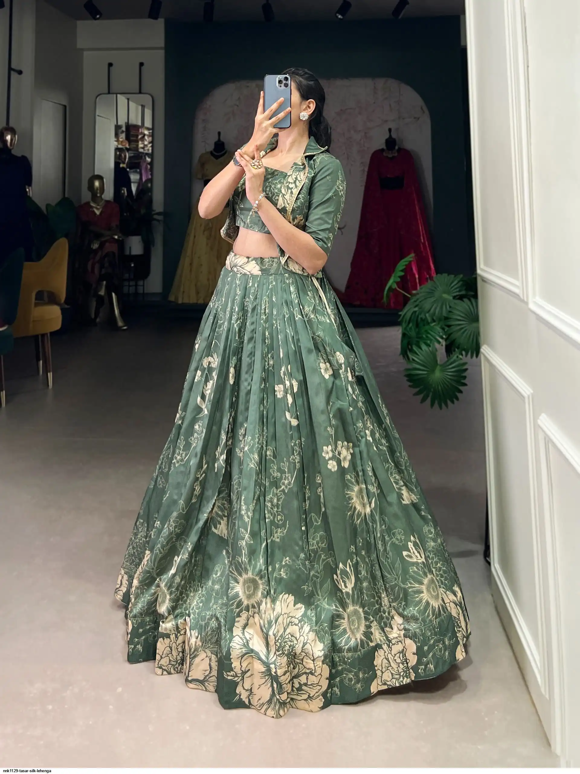 NNK1129 TASAR SILK LEHENGA 4
