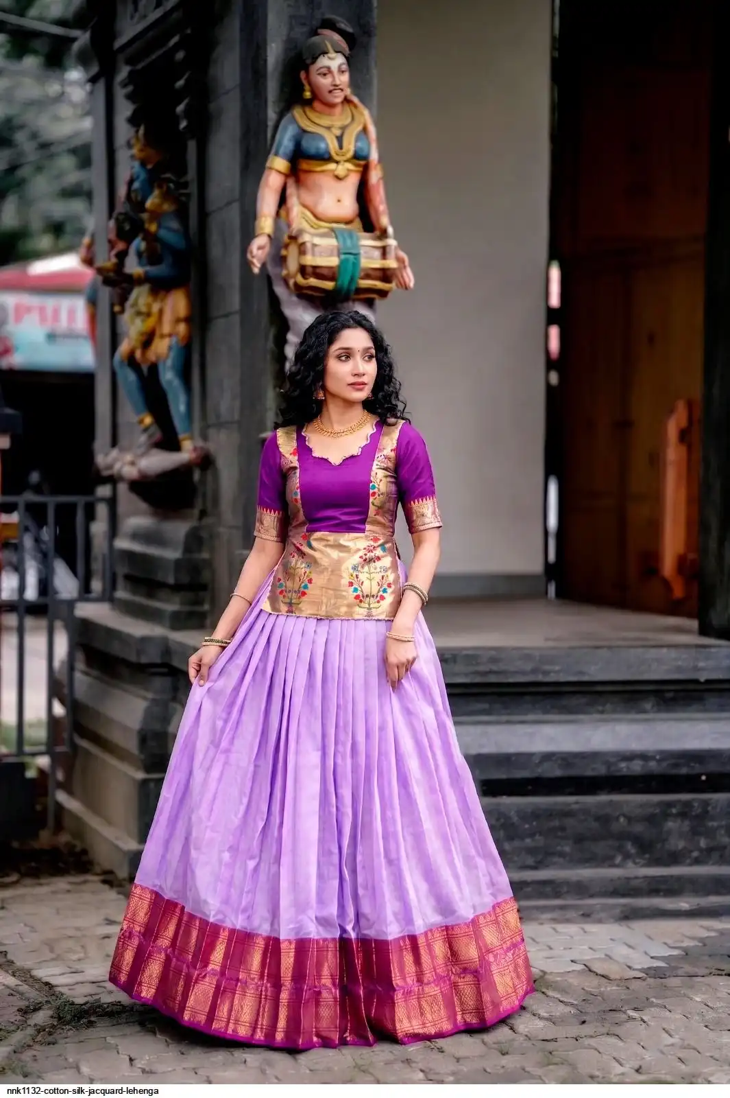 NNK1132 COTTON SILK JACQUARD LEHENGA 2