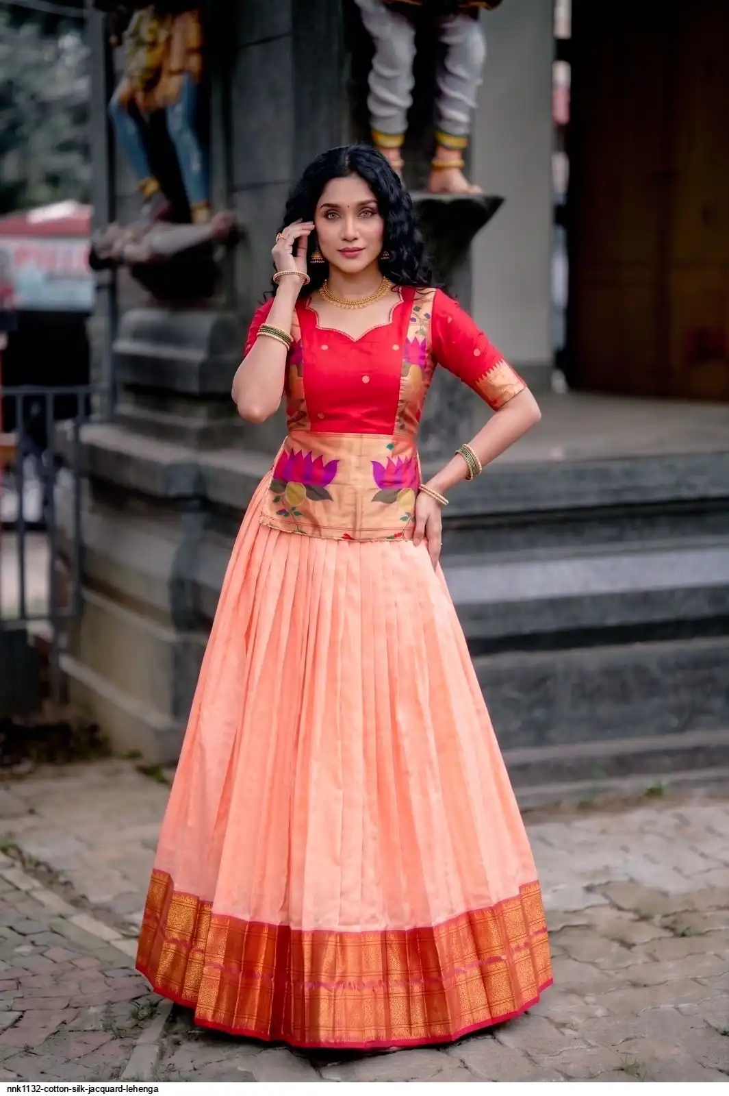 NNK1132 COTTON SILK JACQUARD LEHENGA 3