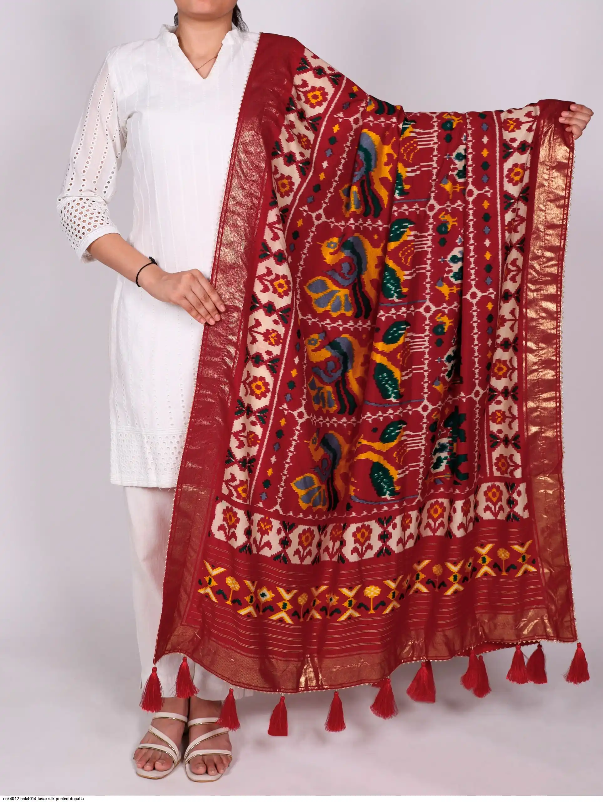 NNK4012 NNK4014 TASAR SILK PRINTED DUPATTA 14