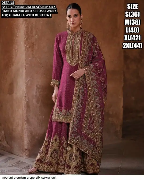 NOORANI PREMIUM CREPE SILK SALWAR SUIT D