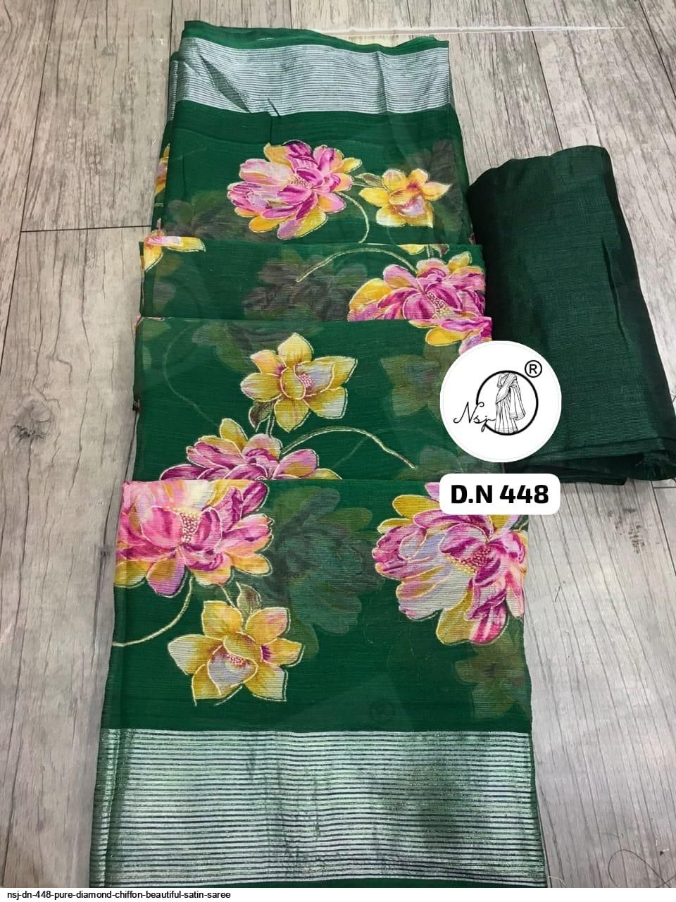 Party Wear Diamond Pure Chiffon Saree With Blouse Piece at Rs 4500 in Indore