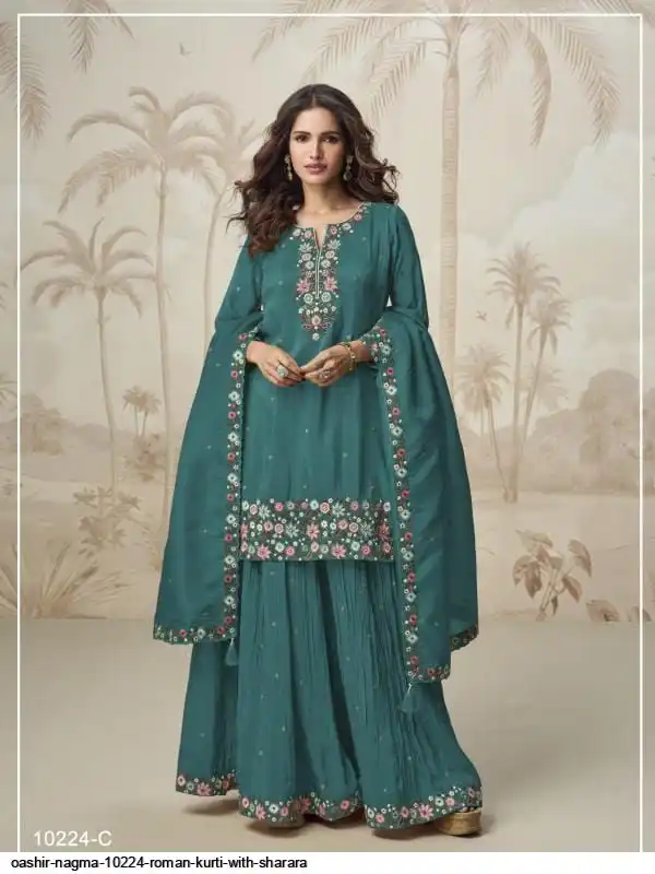OASHIR NAGMA 10224 ROMAN KURTI WITH SHARARA 2