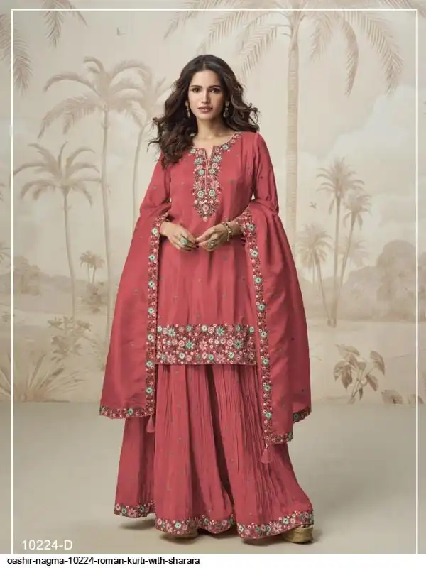 OASHIR NAGMA 10224 ROMAN KURTI WITH SHARARA 4