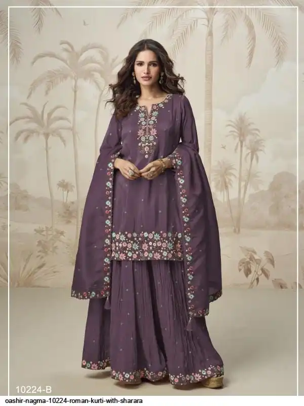 OASHIR NAGMA 10224 ROMAN KURTI WITH SHARARA 1
