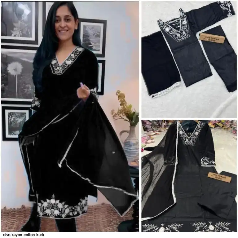 OLVO RAYON COTTON KURTI