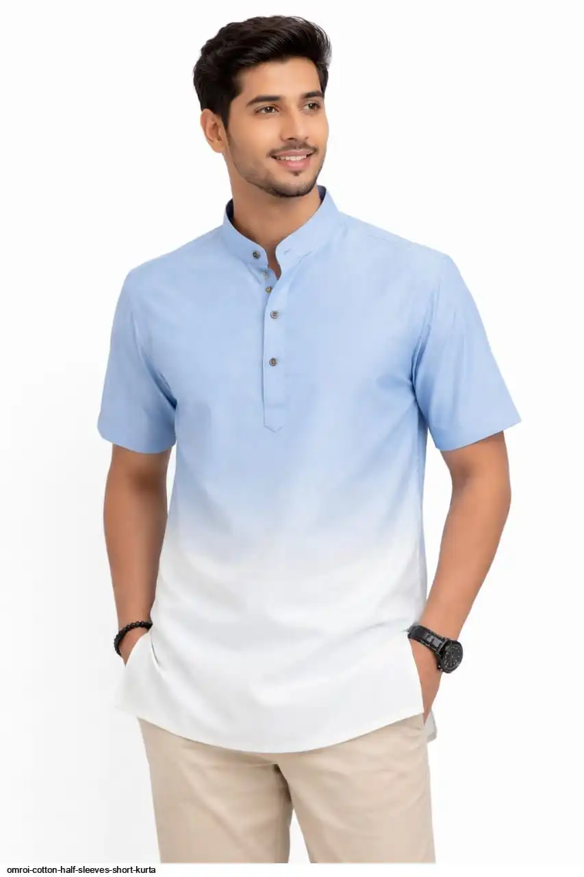 OMROI COTTON HALF SLEEVES SHORT KURTA 2