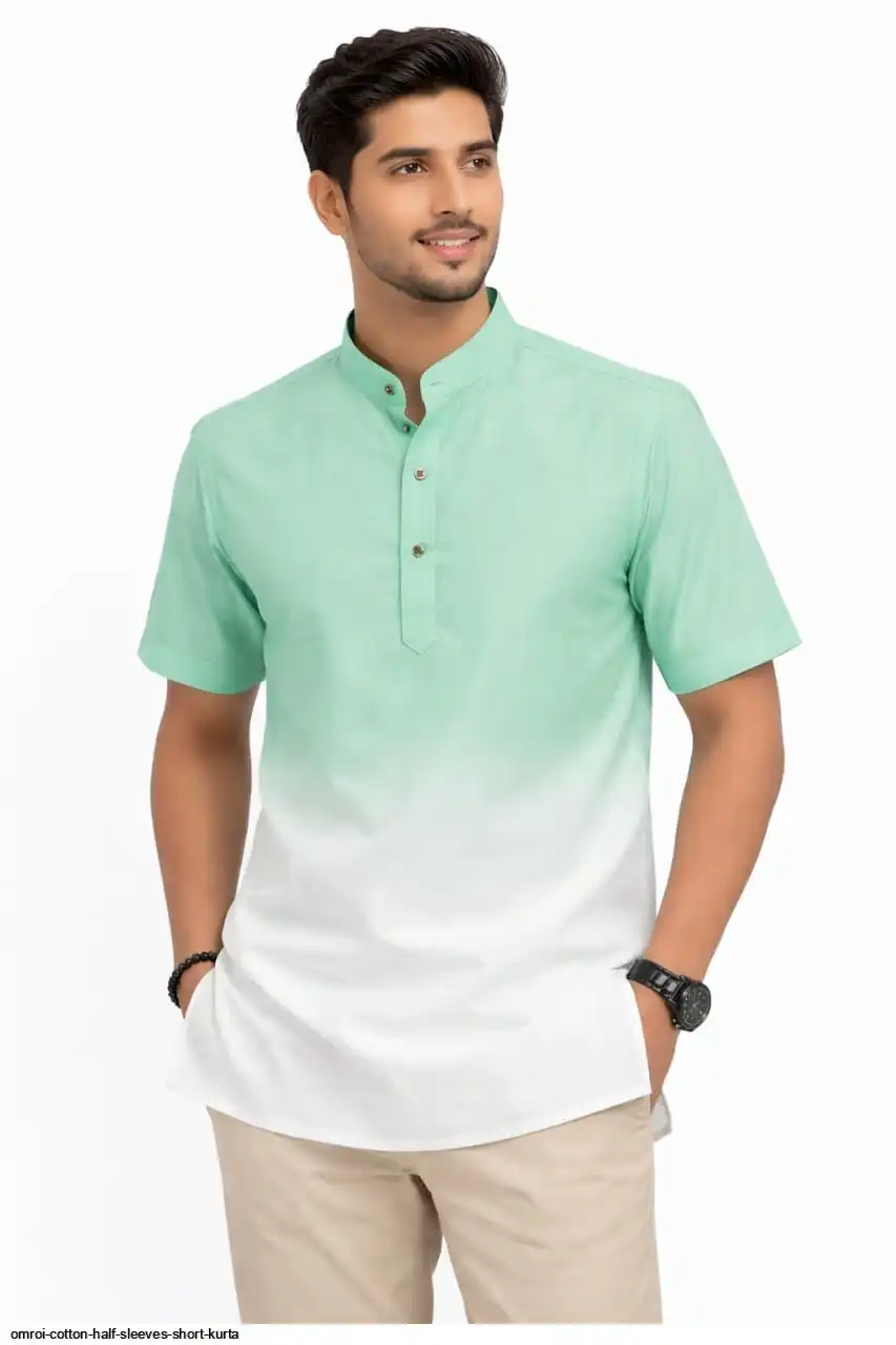 OMROI COTTON HALF SLEEVES SHORT KURTA 3