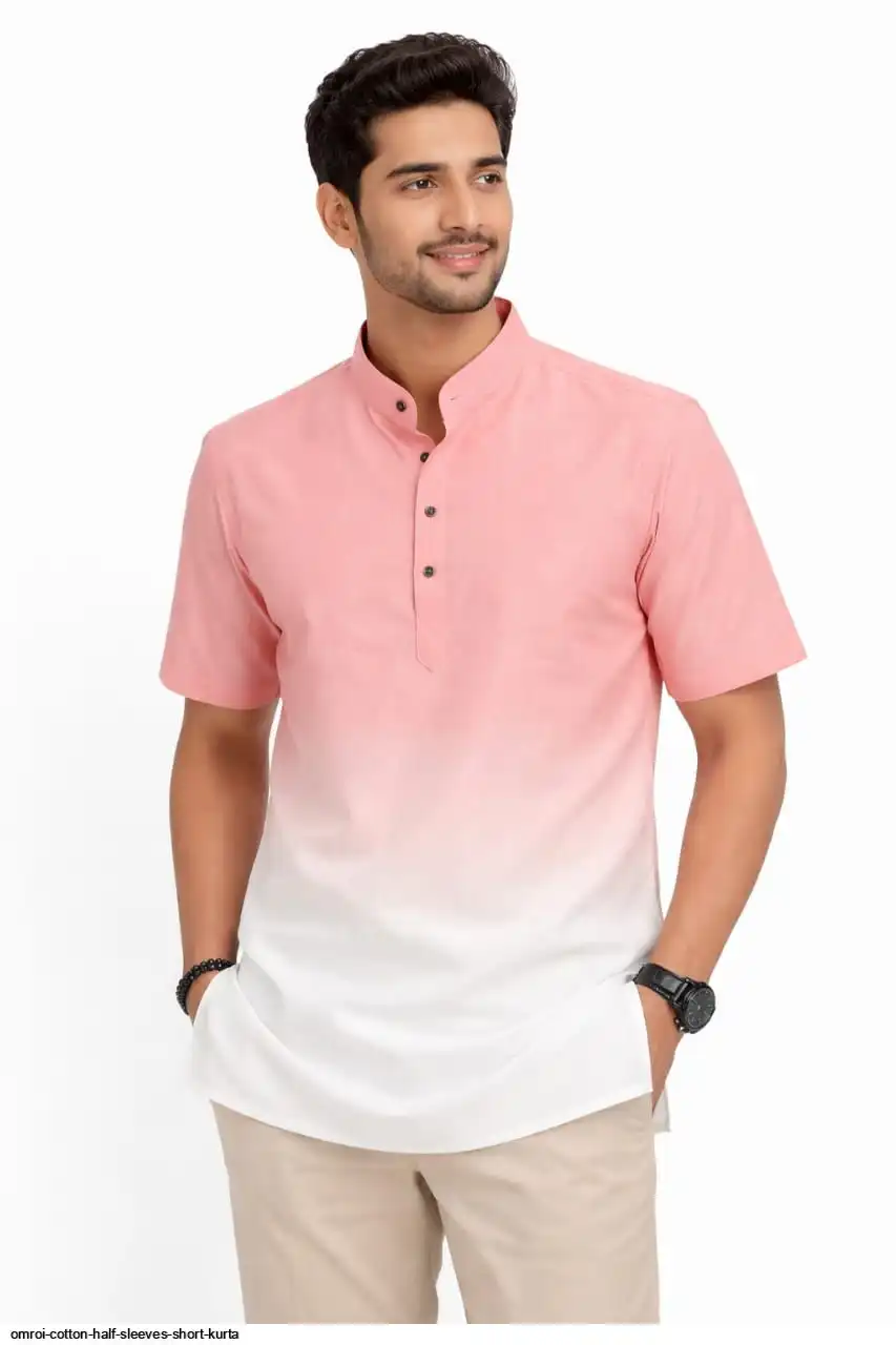 OMROI COTTON HALF SLEEVES SHORT KURTA 4