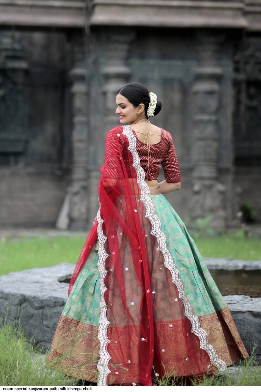 Designer Exclusive Pure Kanjivaram Silk Half Saree Lehenga Choli With  Embroidery Work, Party & Wedding Wear Pure Banarasi Silk Lehenga Choli -  Etsy | Half saree lehenga, New saree blouse designs, Pink