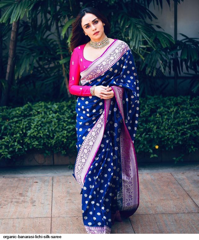 Pink organic cotton handwoven saree – WeaveinIndia