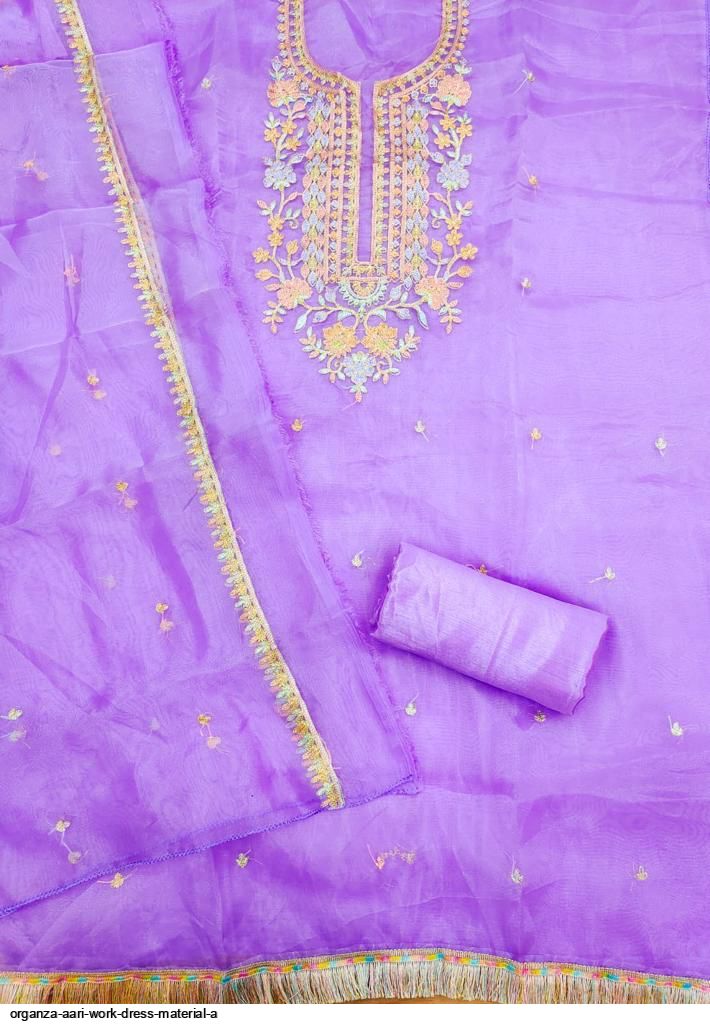 ORGANZA AARI WORK DRESS MATERIAL A