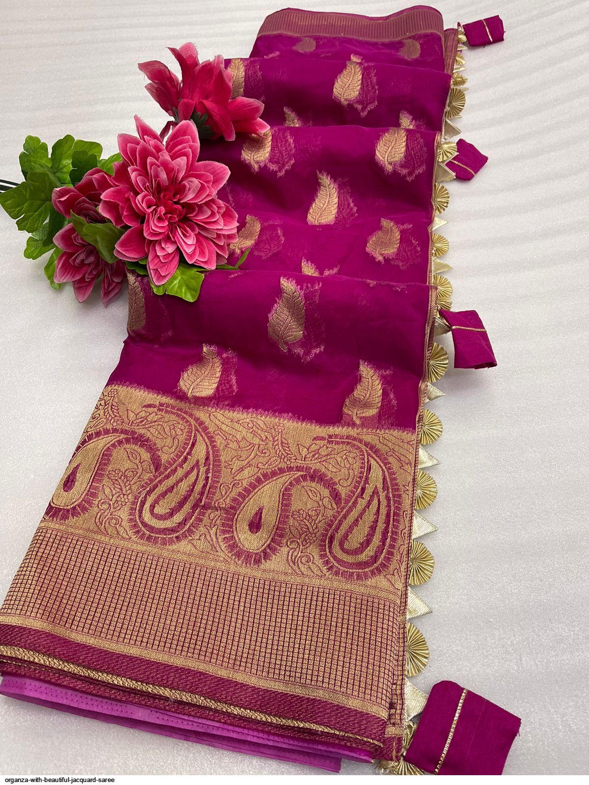 Organza With Beautiful Jacquard Saree