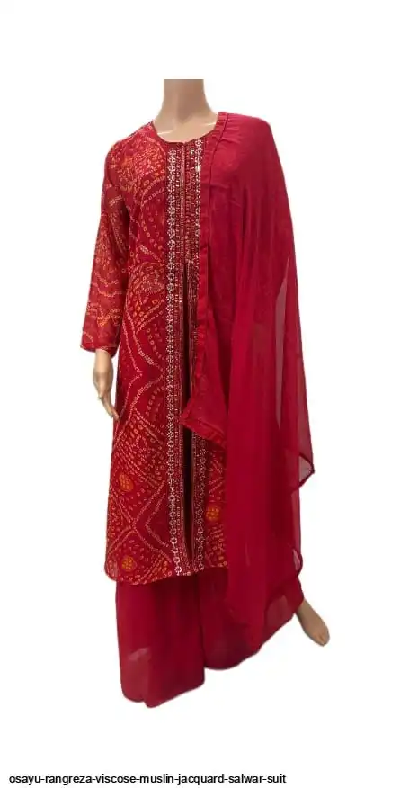 OSAYU RANGREZA VISCOSE MUSLIN JACQUARD SALWAR SUIT 3