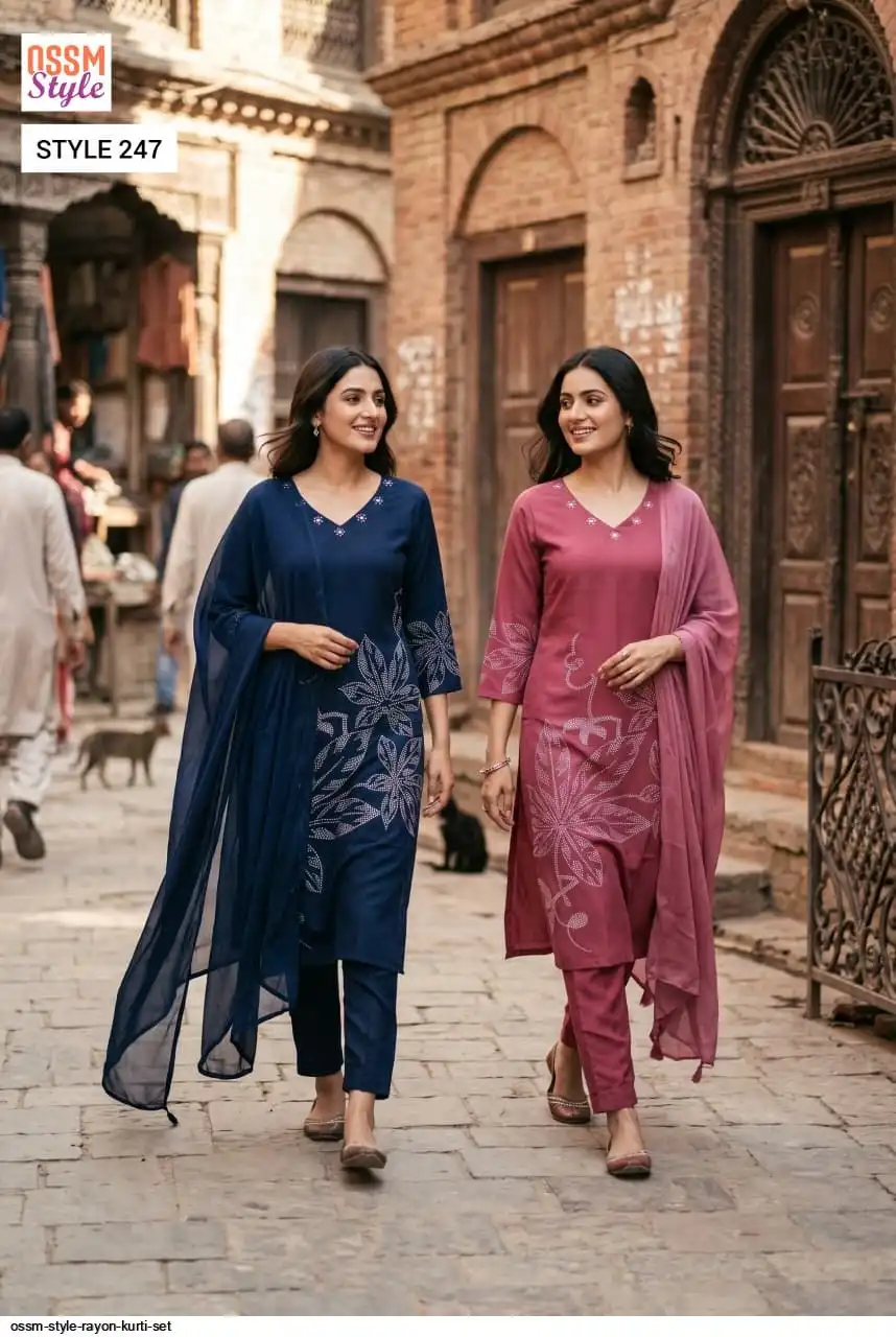 OSSM STYLE RAYON KURTI SET 172 247