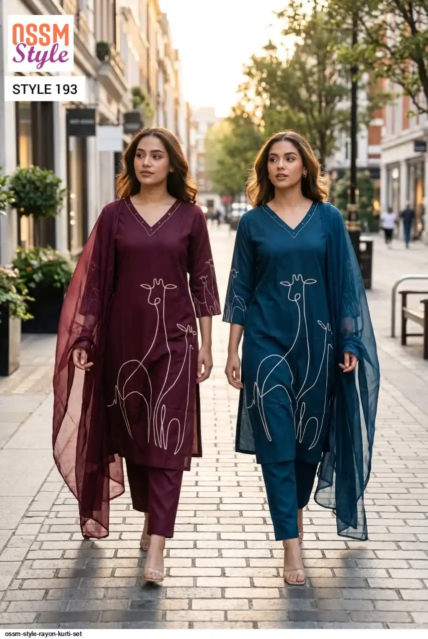 OSSM STYLE RAYON KURTI SET 172 193