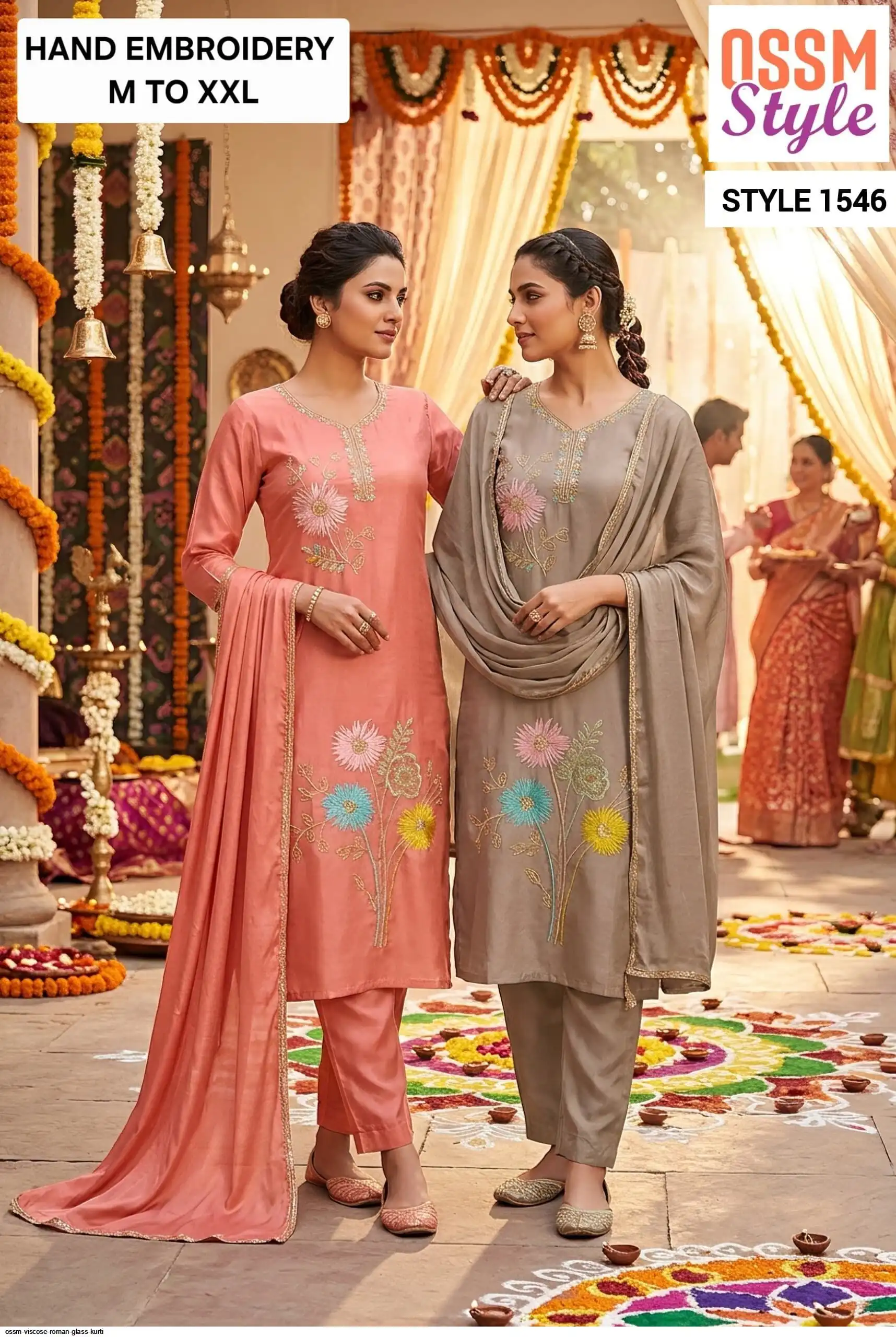 OSSM VISCOSE ROMAN GLASS KURTI 1546