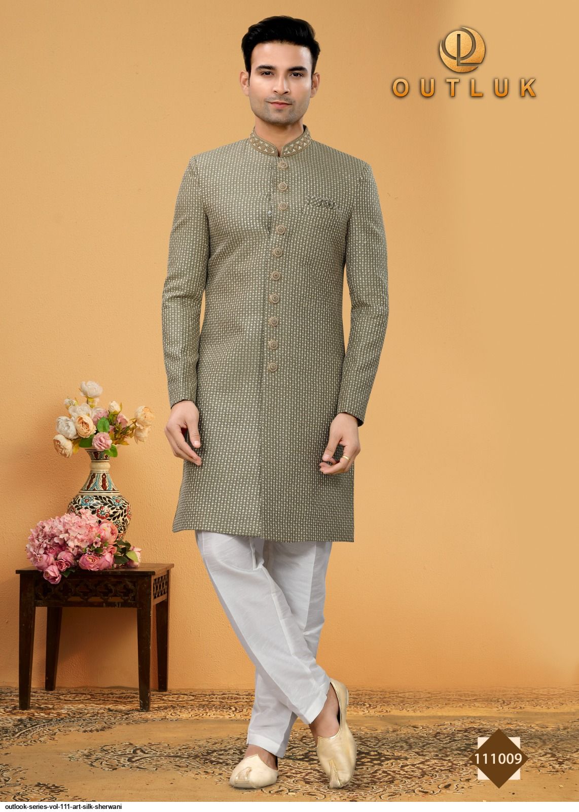Outlook Series Vol 111 Art Silk Sherwani