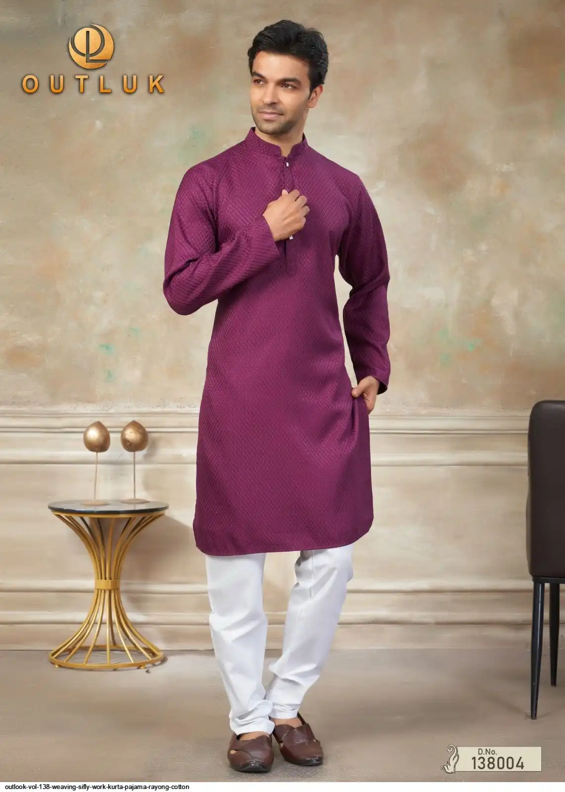 OUTLOOK VOL 138 WEAVING SIFLY WORK KURTA PAJAMA RAYONG COTTON 138004