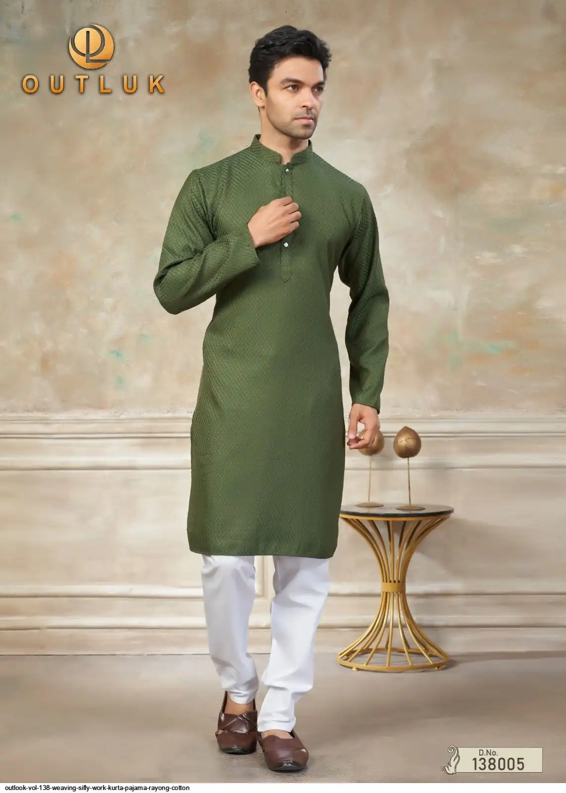OUTLOOK VOL 138 WEAVING SIFLY WORK KURTA PAJAMA RAYONG COTTON 138005