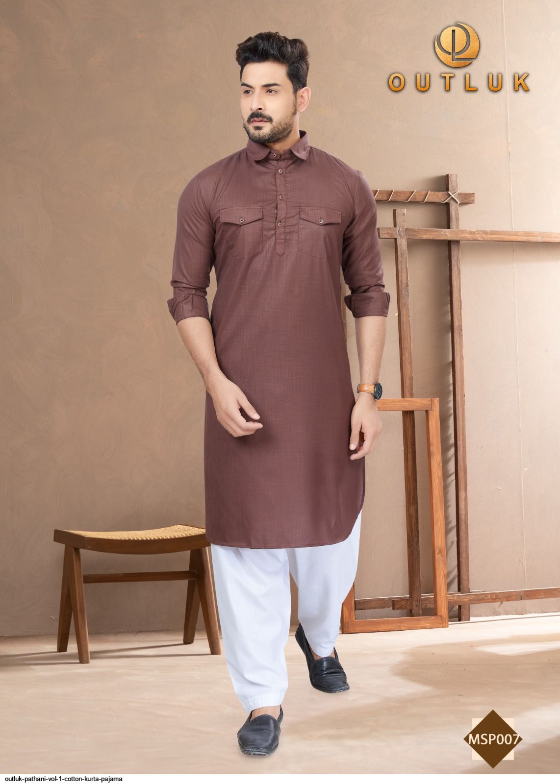 OUTLUK PATHANI VOL 1 COTTON KURTA PAJAMA MSP007