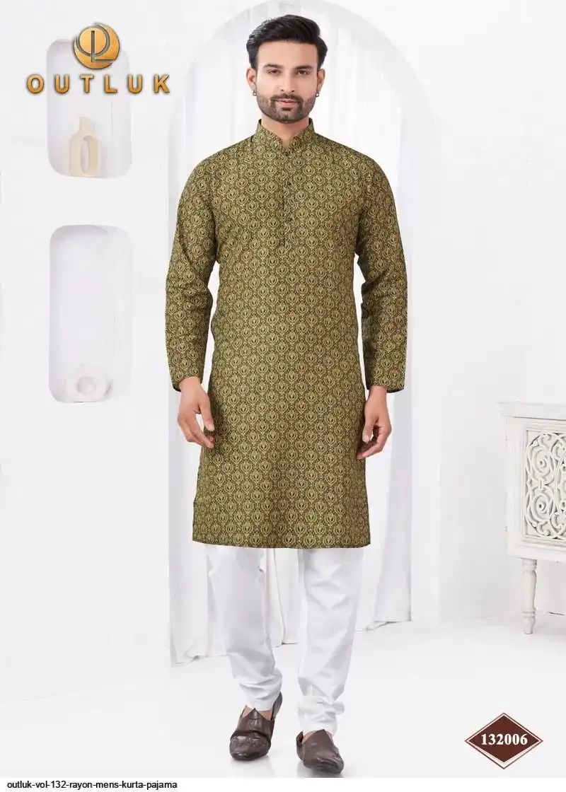 OUTLUK VOL 132 RAYON MENS KURTA PAJAMA F