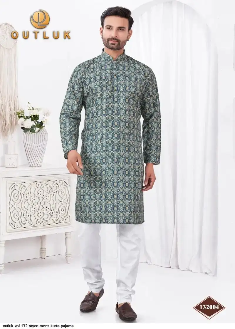 OUTLUK VOL 132 RAYON MENS KURTA PAJAMA D