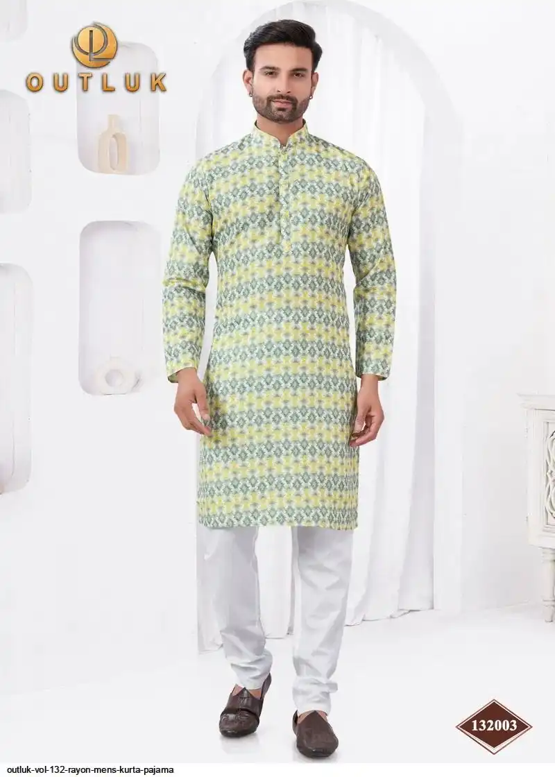 OUTLUK VOL 132 RAYON MENS KURTA PAJAMA C